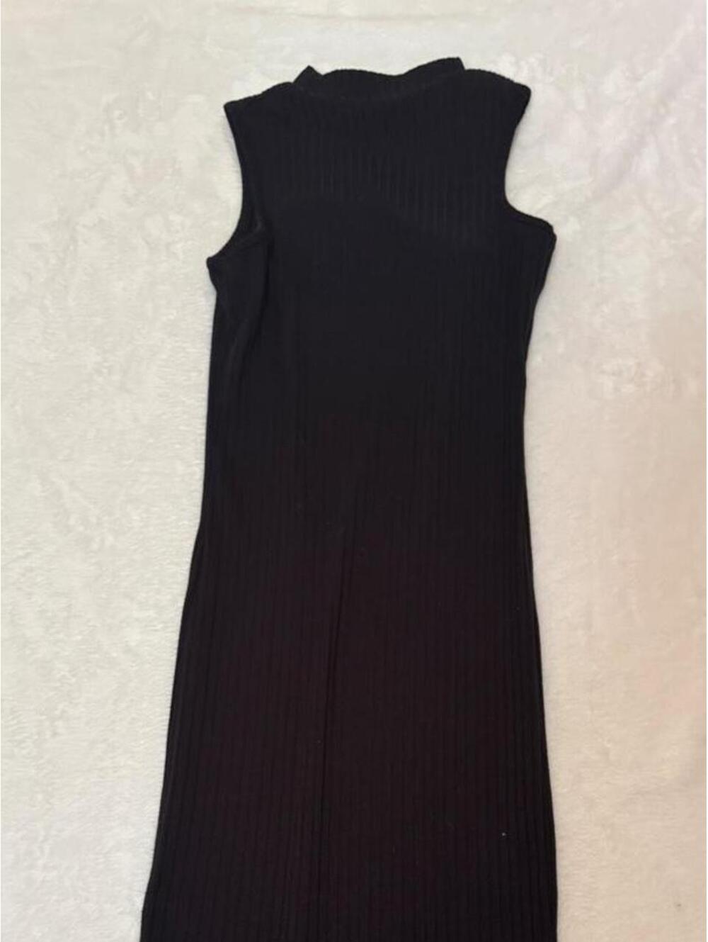 Vintage Y2K Hot Kiss Black Ribbed Sleeveless Bodycon Dress small [COPY]